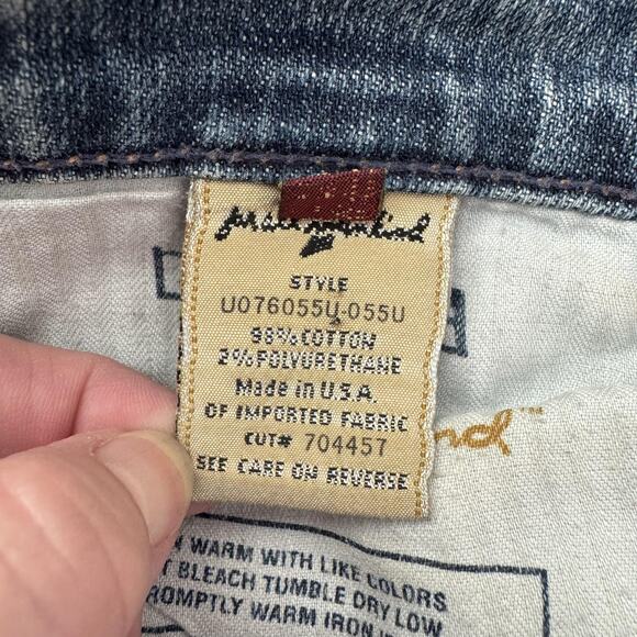 7 For All Mankind Jeans Womens 30 Flare Stretch Denim Distressed Made in USA - Picture 8 of 16